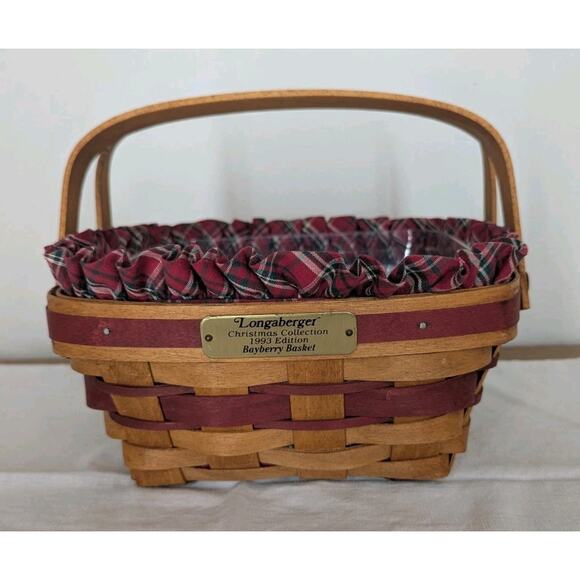 Vintage Longaberger 1993 Bayberry Basket Christmas Collection With Liner - Picture 3 of 12